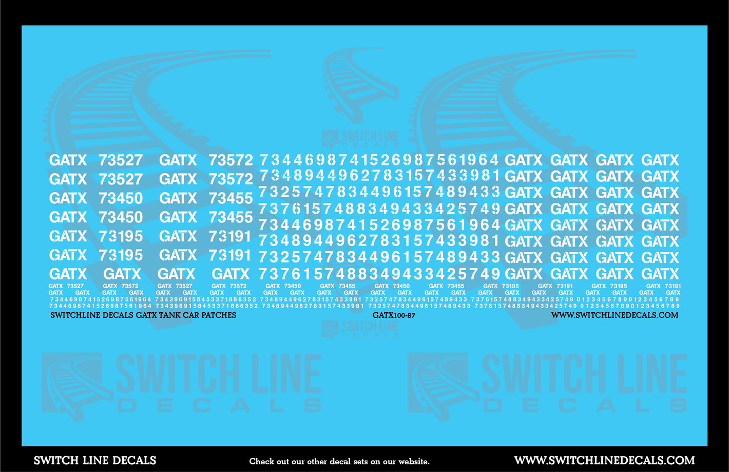 HO Scale GATX Tank Car Patch Decal Set