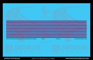 N Scale Great Canadian Rail Tours Passenger Car Stripes Decal Set