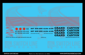 N Scale Grand Canyon F40PH Locomotive Decal Set