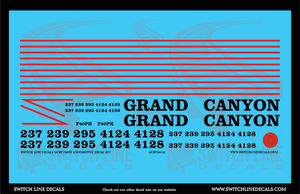 O Scale Grand Canyon F40PH Locomotive Decal Set