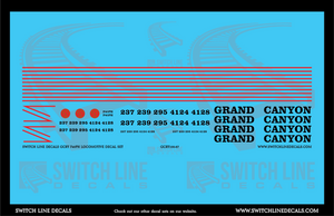 HO Scale Grand Canyon F40PH Locomotive Decal Set