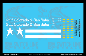 HO Scale Colorado & San Saba 9525 Locomotive Decal Set