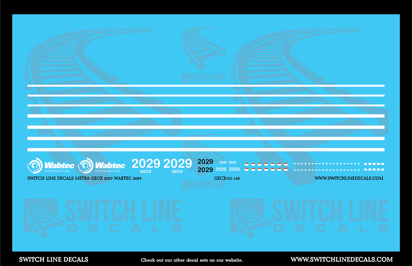 N Scale Metra GECX 2029 Wabtec 2029 Locomotive Decal Set