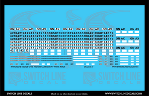 HO Scale GNAX Freight Car Patches W/White Patch Decal Set