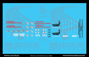 HO Scale GNRR Georgia Northeastern Railroad Locomotives Decal Set V1