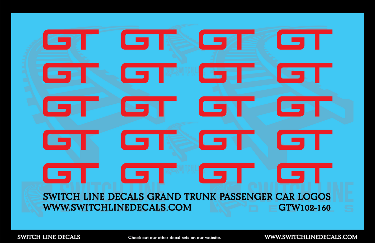 N Scale Grand Trunk Western Passenger Car Logos Decal Set