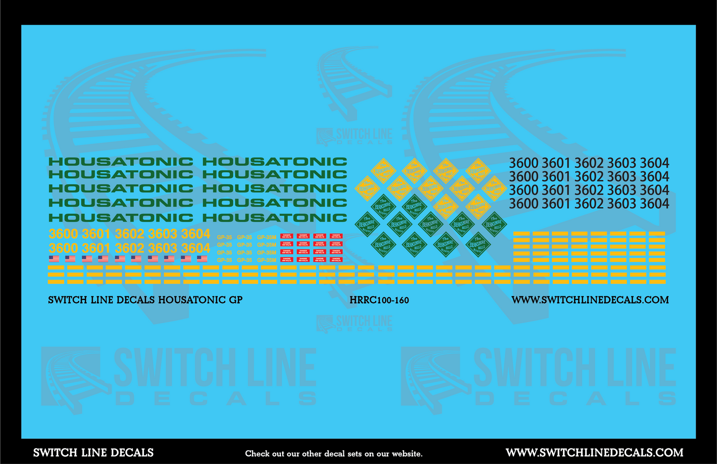 N Scale Housatonic Railroad GP Locomotive Decal Set