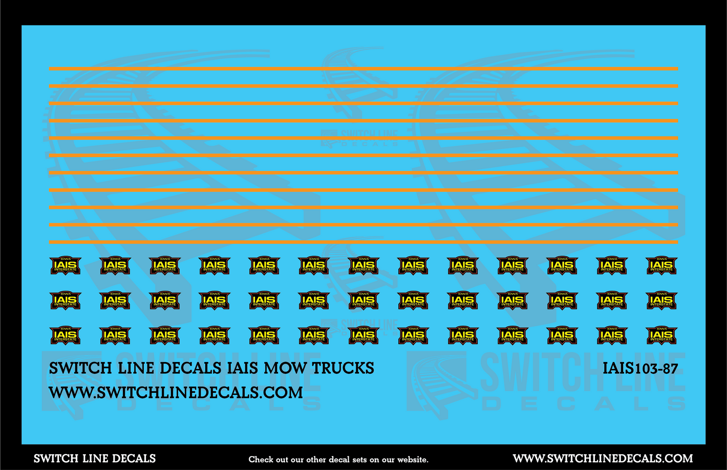 HO Scale Iowa Interstate MOW Trucks Decal Set