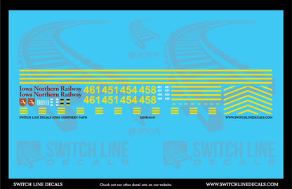 HO Scale Iowa Northern F40PH Locomotive Decal Set