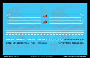 N Scale Iowa Northern 678 F40PH Locomotive Decal Set