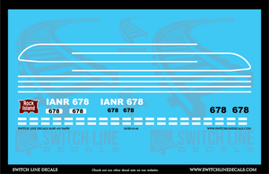 O Scale Iowa Northern 678 F40PH Locomotive Decal Set