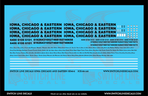 N Scale Iowa Chicago And Eastern Iowa SD40-2 Locomotive Decal Set