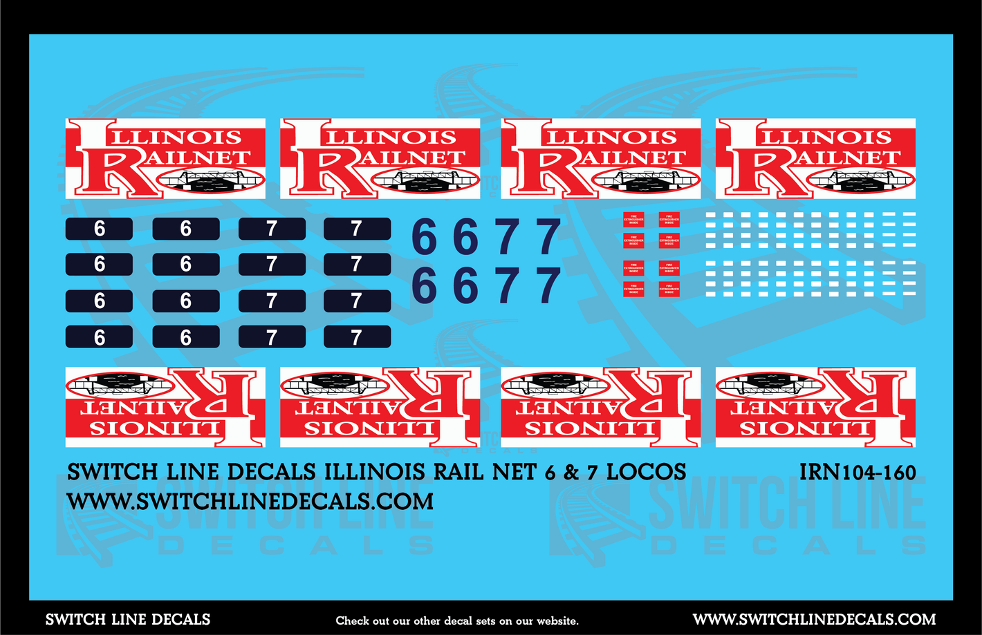 N Scale Illinois Rail Net 6 & 7 Locos Decal Set