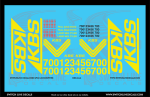 O Scale KBS GP38 Locomotive Decal Set