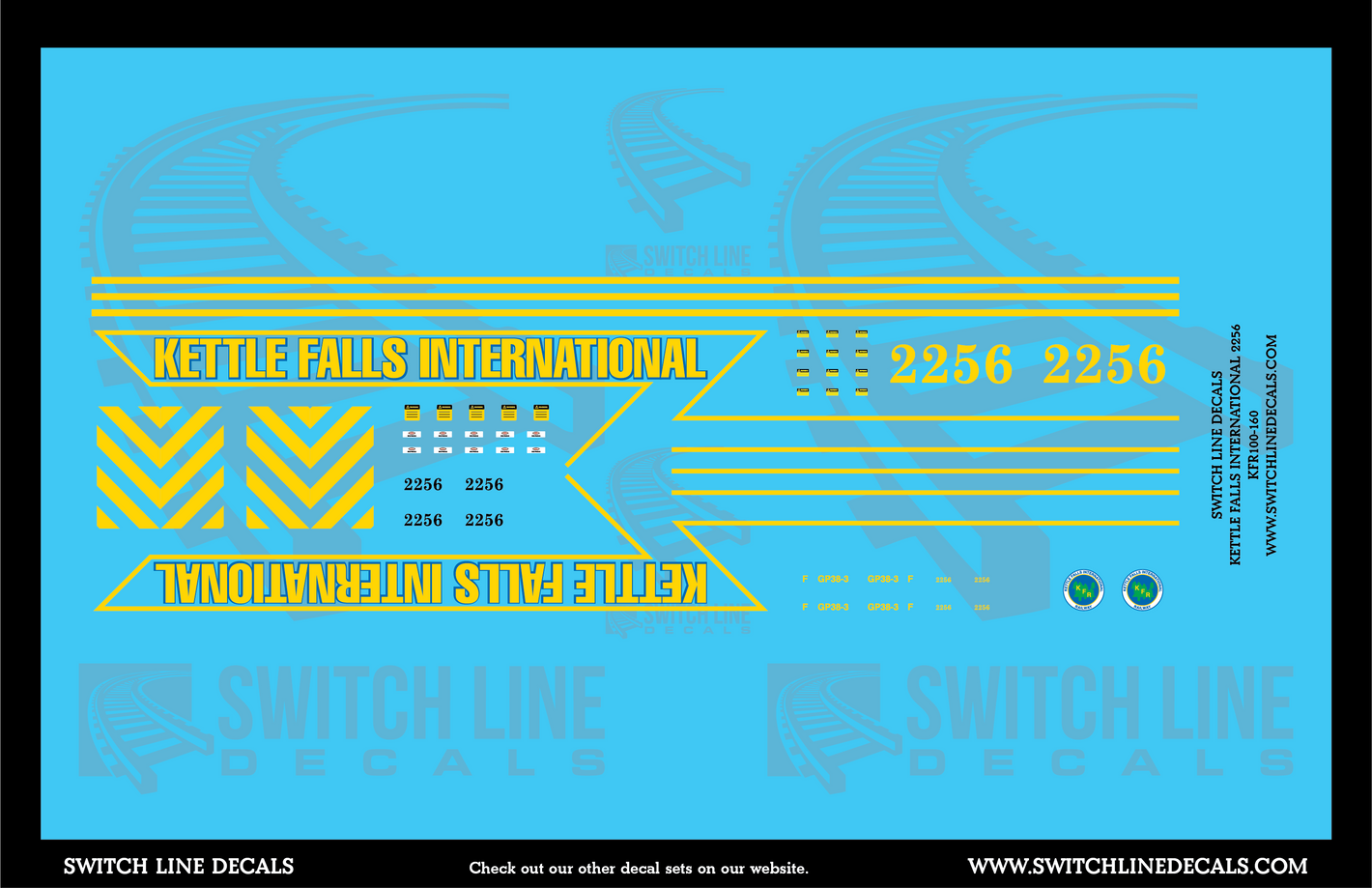 N Scale Kettle Falls International 2256 Locomotive Decal Set