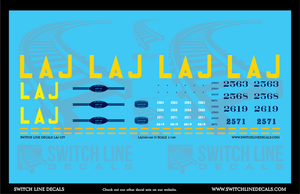 N Scale Los Angeles Junction Railway CF7 Locomotives Decal Set