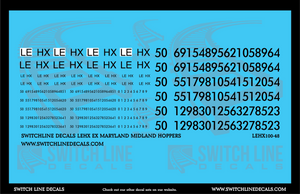 O Scale LEHX Ex Maryland Midland 2 Bay Covered Hopper Patches Decal Set - Switchline Decals