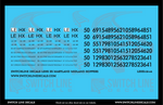 S Scale LEHX Ex Maryland Midland 2 Bay Covered Hopper Patches Decal Set - Switchline Decals