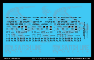 Laurinburg and Southern Railroad 50' Boxcar Decal Set