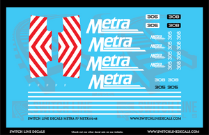 O Scale Metra EMD F7 305 308 Locomotive Decal Set