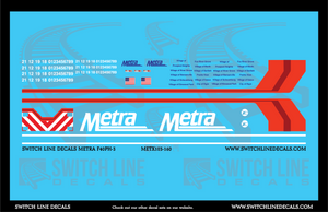 N Scale Metra F40PH-3 Locomotive Decal Set