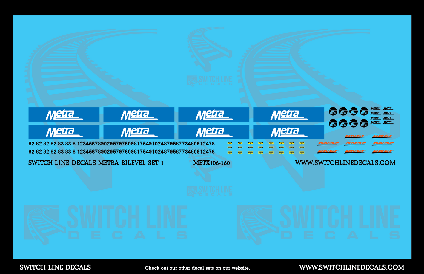 N Scale Metra Bilevel Set 1 Decal Set