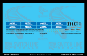 N Scale Metra Bilevel Set 1 Decal Set