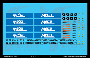 O Scale Metra Bilevel Set 1 Decal Set