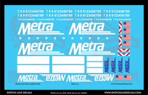 O Scale Metra F59PHI Locomotive Decal Set