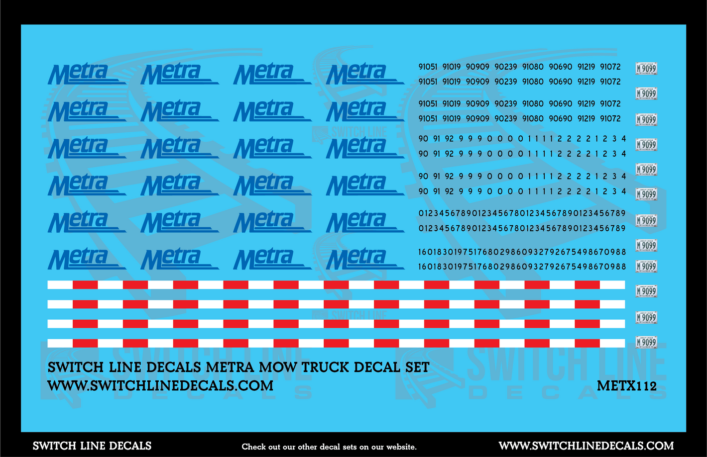 O Scale Metra MOW Truck Decal Set