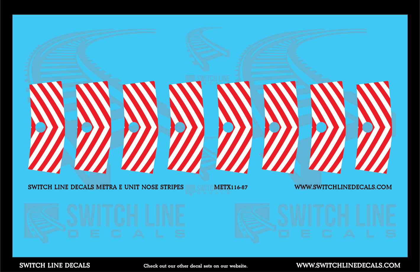 HO Scale Metra E Unit Nose Stripes Locomotive Decal