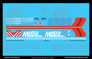 HO Scale Metra F40PH-3 Locomotive Decal Set