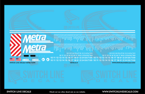 HO Scale Metra F40PH Locomotive Decal Set