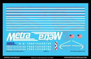 O Scale Metra F59PHI V2 Locomotive Decal Set