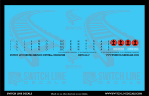 HO Scale Illinois Central Highliner Decal Set