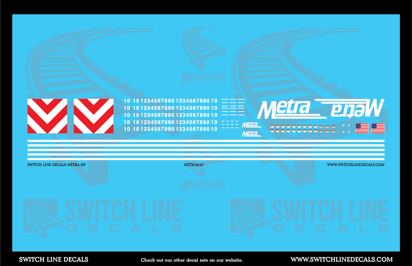 HO Scale Metra GP Locomotive Decal Set