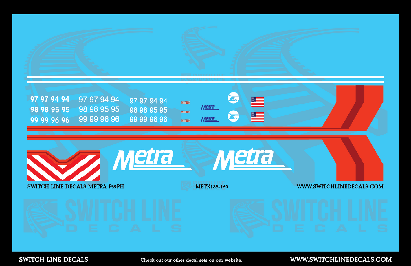 N Scale Metra F59PH Locomotive Decal Set