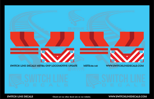 N Scale Metra ONP Locomotive Update Decal Set