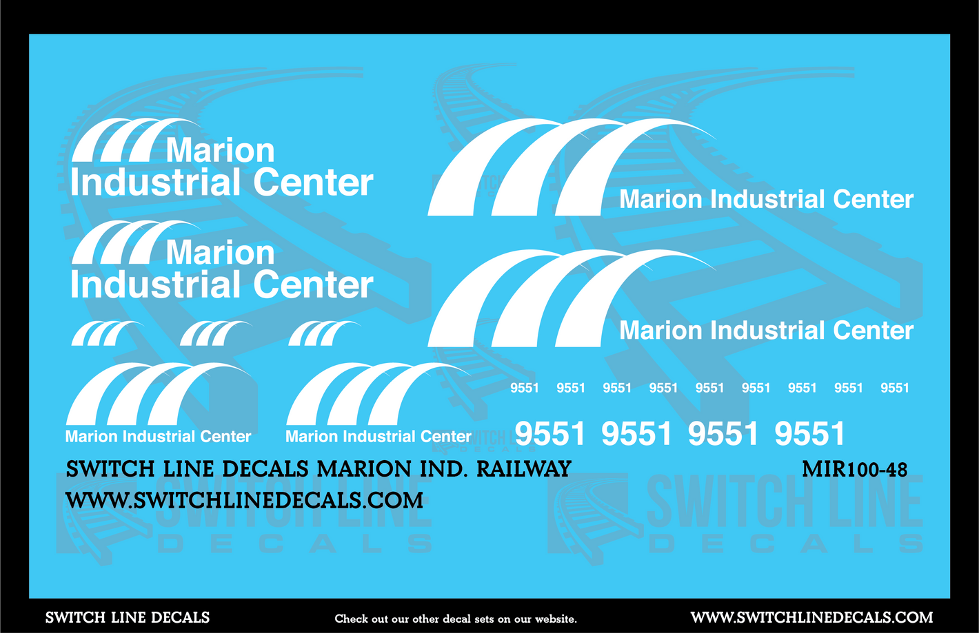 O Scale Marion Industrial Railway Locomotive Decal Set