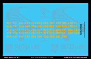 HO Scale MKT GP39-2 Numbers Decal Set