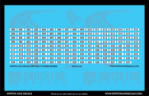 N Scale MKT SD40-2 Number Boards V1 Decal Set