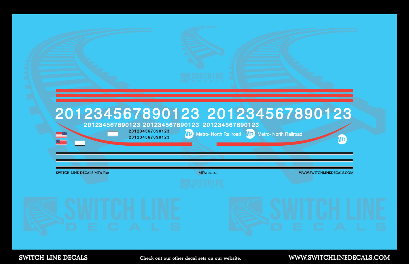 N Scale MTA P32 Locomotive Decal Set