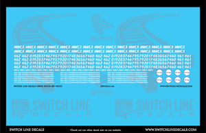 N Scale MWCX White Patch Decal Set