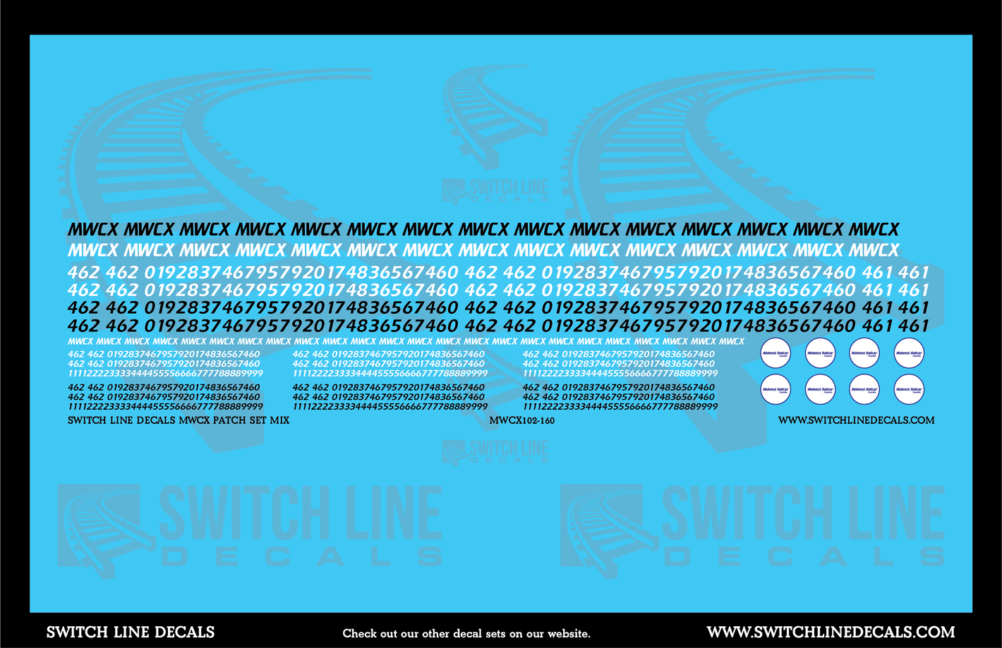 N Scale MWCX Mixed Patch Decal Set