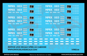 O Scale NPRX 1103 Caboose Decal Set