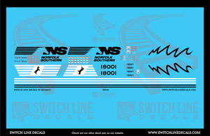 HO Scale Norfolk Southern SD70ACC 1800 & 1801 Locomotive Decal Set