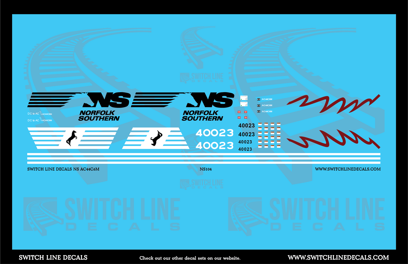 HO Scale Norfolk Southern AC44C6M 4002 & 4003 Locomotive Decal Set