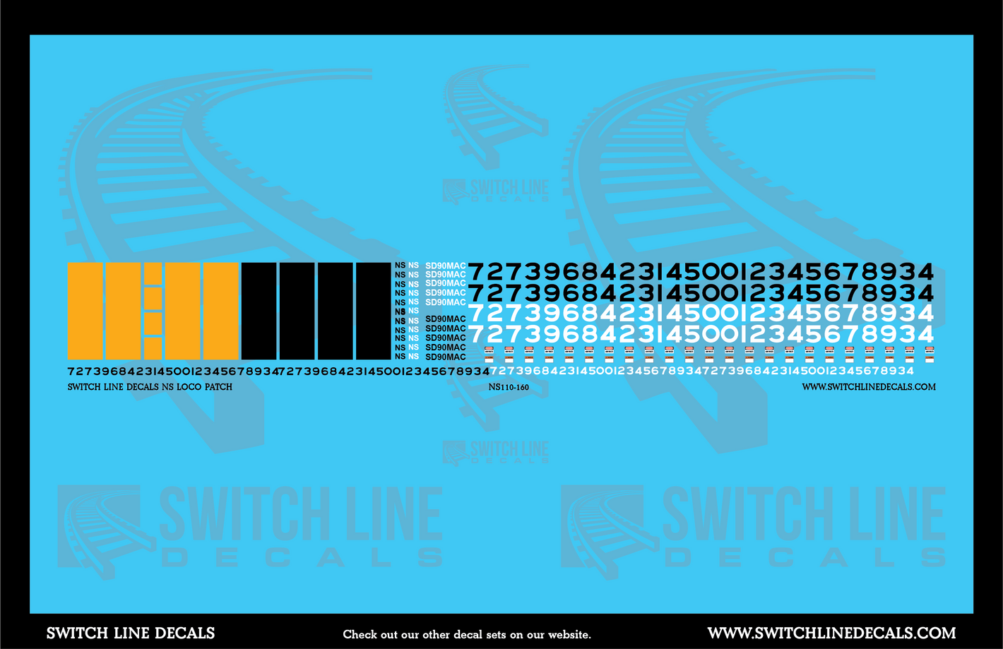 N Scale Norfolk Southern Locomotive Patches Decal Set