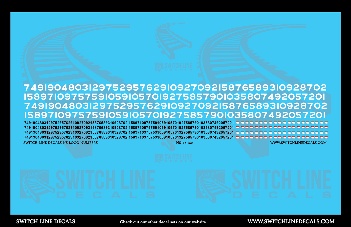 N Scale Norfolk Southern Loco Numbers Decal Set