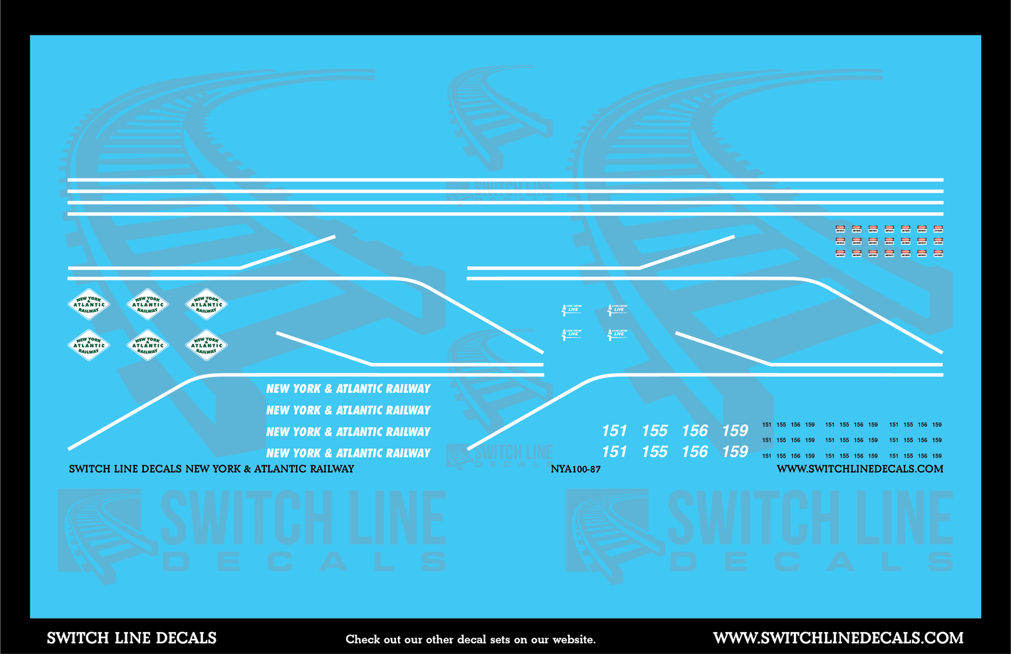 HO Scale New York & Atlantic Railway MP15 Locomotive Decal Set